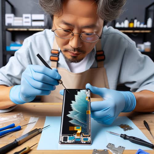 Expert Display Repair Service for Large Smartphones | Technician at Work