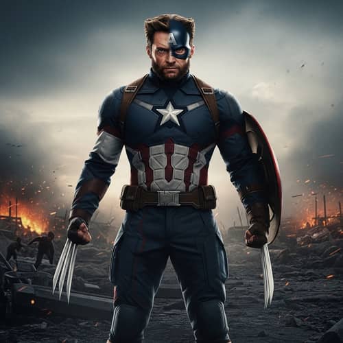 Wolverine and Captain America Fusion Artwork