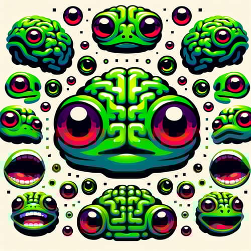 Playful Green Frog Universe | Digital Art Aesthetic
