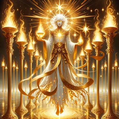 Ethereal Figure Among Golden Lampstands | Revelation Interpretation