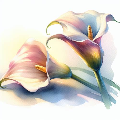 Elegant Calla Lilies Watercolor Art