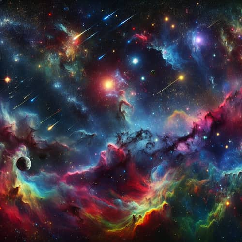 Cosmic Beauty: Bold & Vibrant Colors in Expansive Space