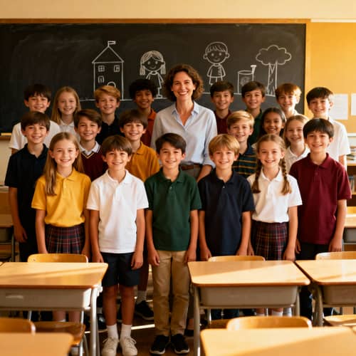 Classroom Fun: 24 Students with Their Teacher Classroom Fun: 24 Students with Their Teacher
