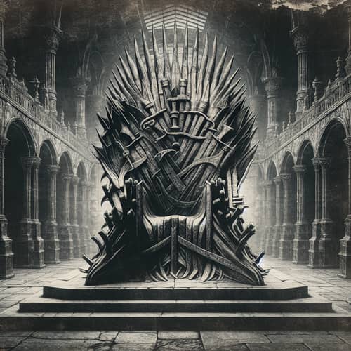 Enigmatic Iron Throne in Ancient Palace | Dramatic Stone Architecture
