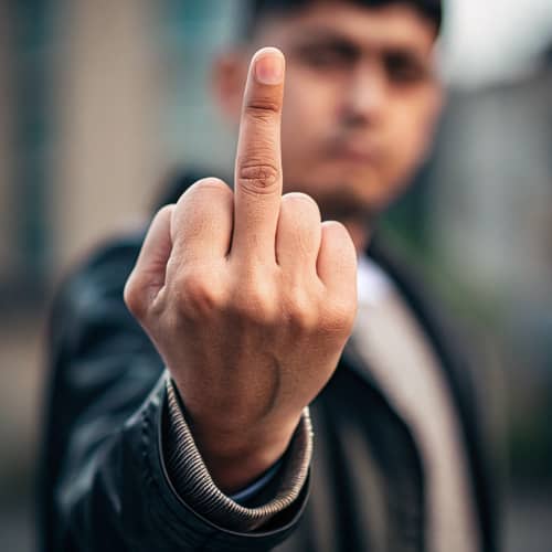 Middle Finger Gesture: Bold Expression