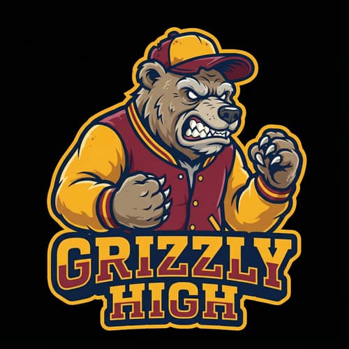 Aggressive High School Bear Mascot Design