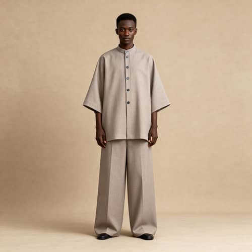 Oversized Minimalist Coupe and Wide Leg Pants Set