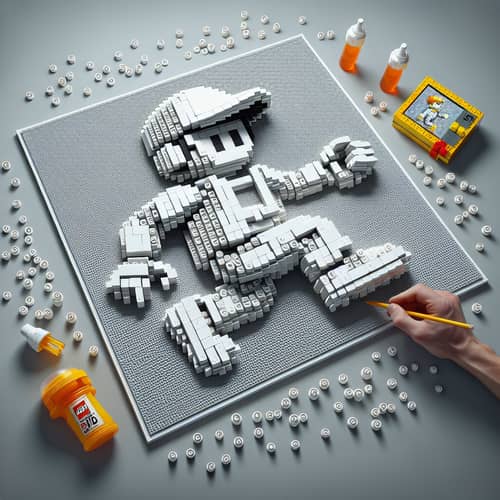 Creative Lego Figure Made of 1x1 Pins