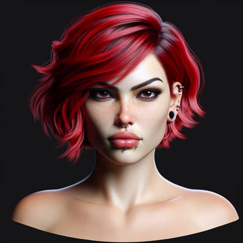 Bold Red-Haired Woman: Confident Full-Length Portrait