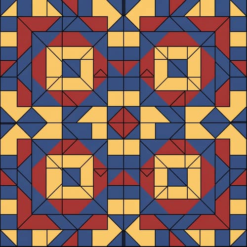 Symmetrical Square and Triangle Tesselation Art