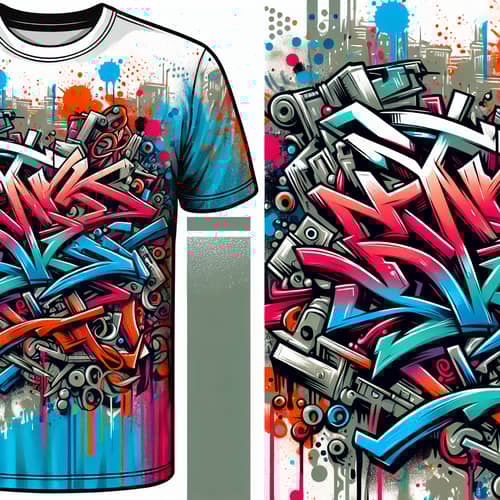 Old-School Graffiti Style T-Shirt Design for Streetwear Enthusiasts