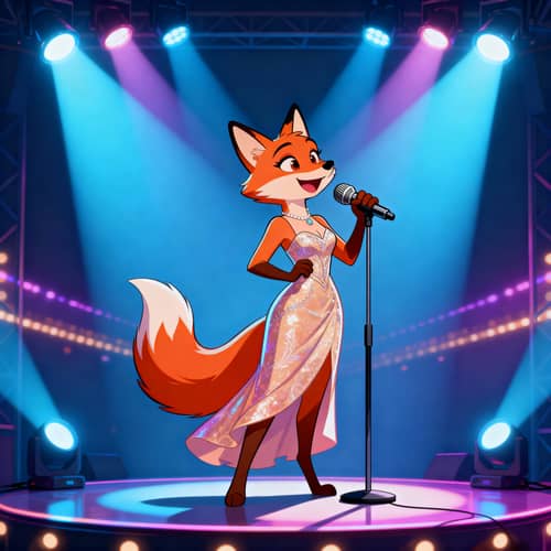 Charming Vixen Ready to Sing on Stage Charming Vixen Ready to Sing on Stage