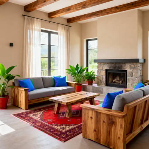 Rustic and Contemporary Living Room Design