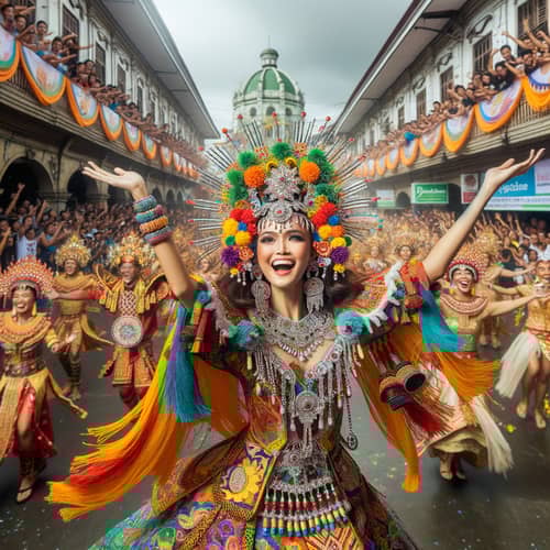 Vibrant South Asian Festival Queen at Sinulog Festival in Cebu