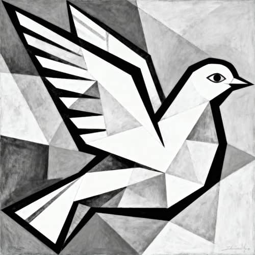 Dove of Peace in Picasso Style Art Dove of Peace in Picasso Style Art