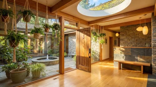 Stunning Sunlit Foyer of a Hillside Bungalow Stunning Sunlit Foyer of a Hillside Bungalow