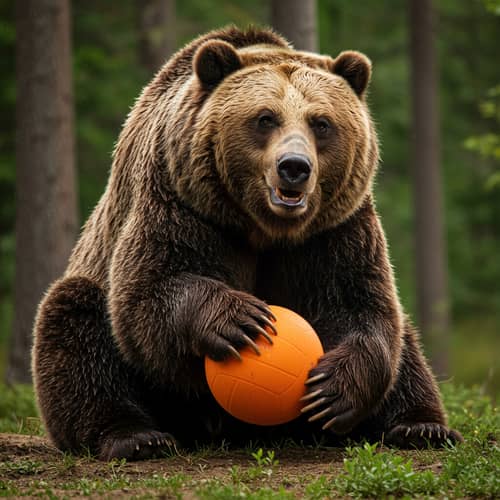 Bear with a Volleyball