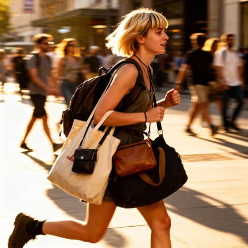 Blonde Bob Hairstyle: Fashionable Running with Bags Blonde Bob Hairstyle: Fashionable Running with Bags