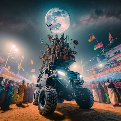 Diverse Thaipusam Festival Celebration by Moonlight