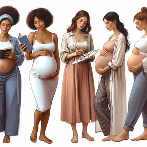 Pregnant Women Embracing Serenity and Joy