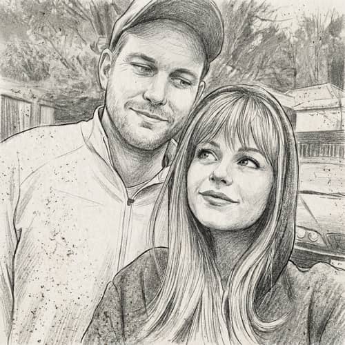 Romantic Couple Pencil Sketch Art Romantic Couple Pencil Sketch Art