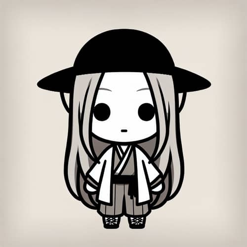Cute East Asian Chibi Style Figure in Modern Attire