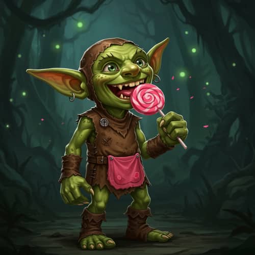 Cute Elf with Pink Bibs Lollipop