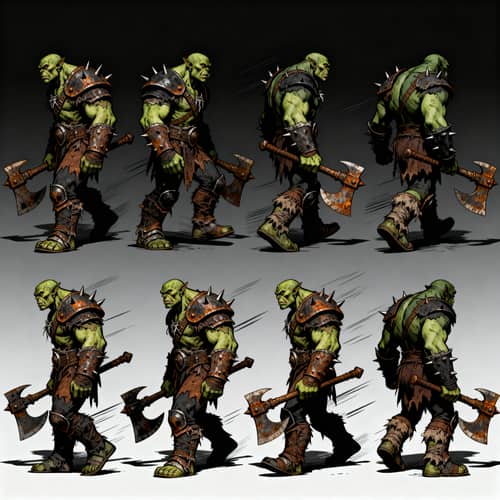 Orc Walking Sprites in Diablo Style Orc Walking Sprites in Diablo Style