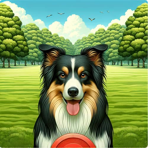 Detailed Image of Border Collie Playing Fetch in Green Park