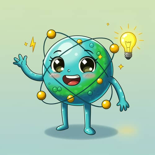 Cheerful Atom Character for Kids Cheerful Atom Character for Kids