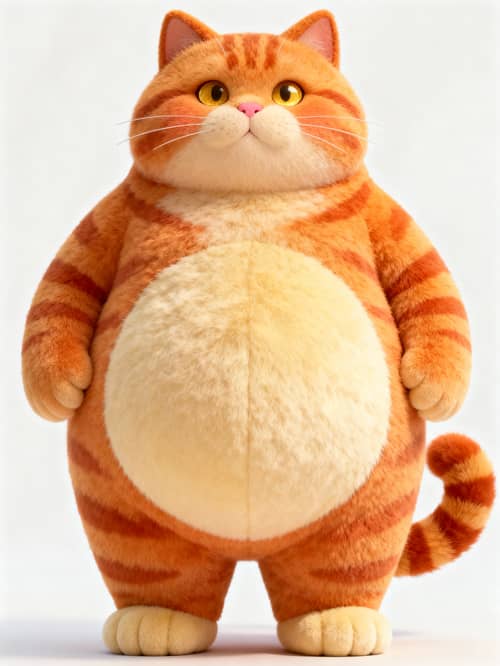 Charming 3D Orange Tabby Cat Character Design