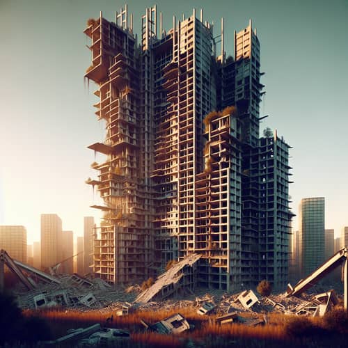 Demolished House Skyscraper: Ruins of Urban Decay