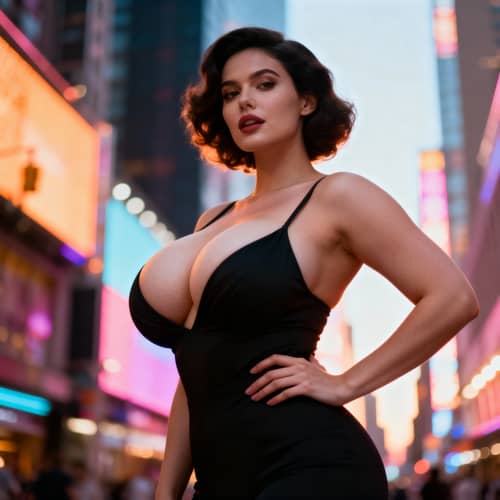 Confident Model Portrait in Vibrant Urban Setting Confident Model Portrait in Vibrant Urban Setting