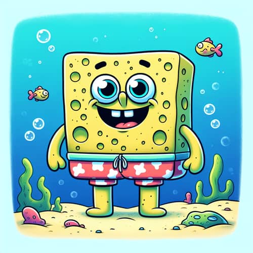 SpongeBob SquarePants in a Colorful Swimsuit