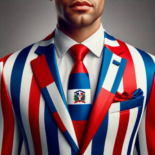 Dominican Republic Flag Inspired Suit for Men