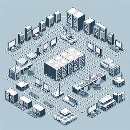 Office Network Structure Diagram: 10 PCs & Servers
