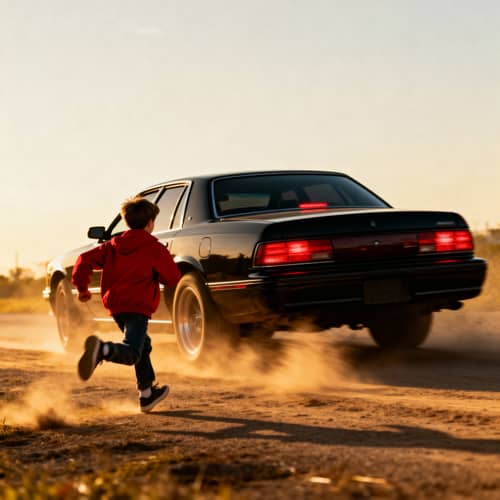 Boy Chases Mafia Car