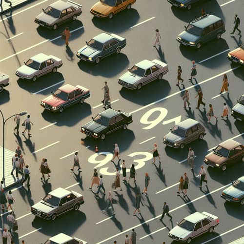1993 Busy Street Scene: Cars, People, Diversity | Grey Values