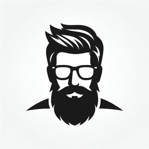 Bearded Man Silhouette Logo Design