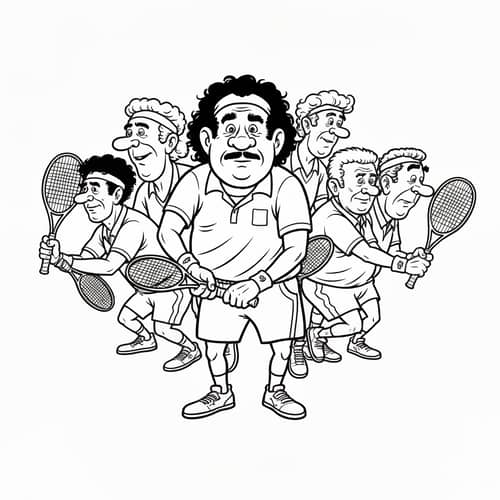 Knucklehead Men's Tennis Players Logo - Cartoon Design