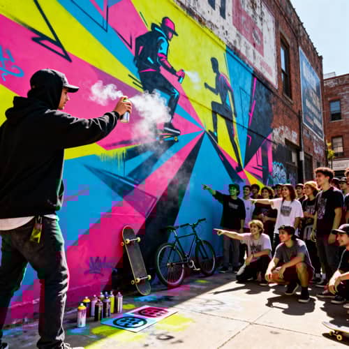Vibrant Street Mural: Capturing Urban Culture Vibrant Street Mural: Capturing Urban Culture