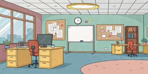 Modern Cartoon Office Without Chairs