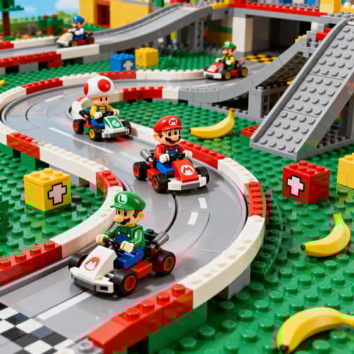 Lego Mario Kart Circuit with Characters and Karts Lego Mario Kart Circuit with Characters and Karts