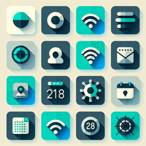 Modern System Icons Collection: Settings, Notifications, Profile, Calendar, Wi-Fi