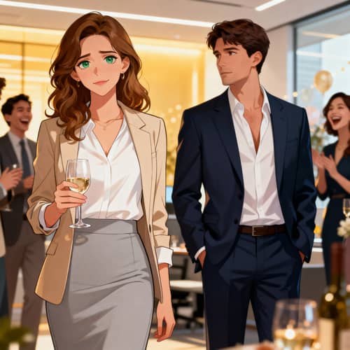 Maya Collins at a Modern Office Party
