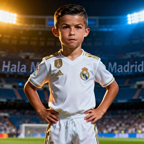 Cristiano Ronaldo as a 7-Year-Old in Real Madrid Kit Cristiano Ronaldo as a 7-Year-Old in Real Madrid Kit