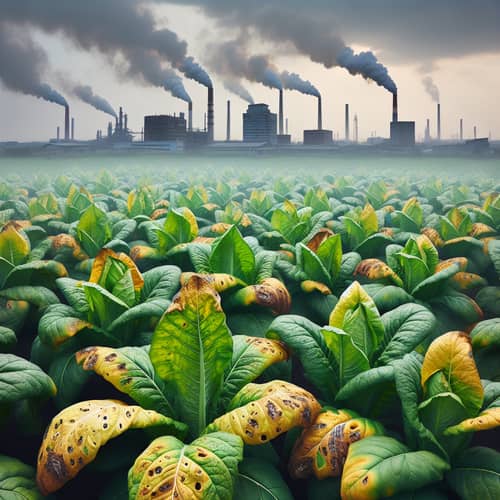 Tobacco Plants Changing Color Due to Ozone Pollution