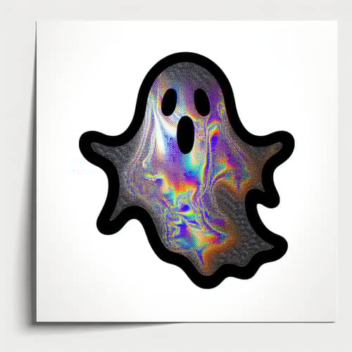 Ghost Stencil: Holographic Interior on Black and White Image