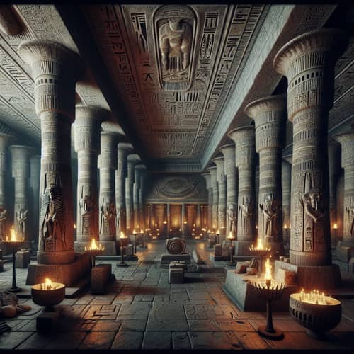 Mythical Halls of Amenti: Ancient Egyptian Subterranean Scene
