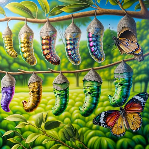 Realistic Caterpillar Transformation into Beautiful Butterfly